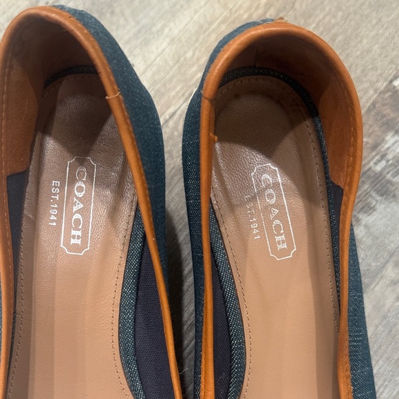 Coach Women's Blue and Brown Wedges - Picture 3 of 11